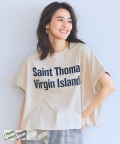 Tシャツ レディース カットソー ロゴ 英字 ロールアップ プリント 半袖 クルーネック コットン生地 メール便可 mrb 24ss coca コカ